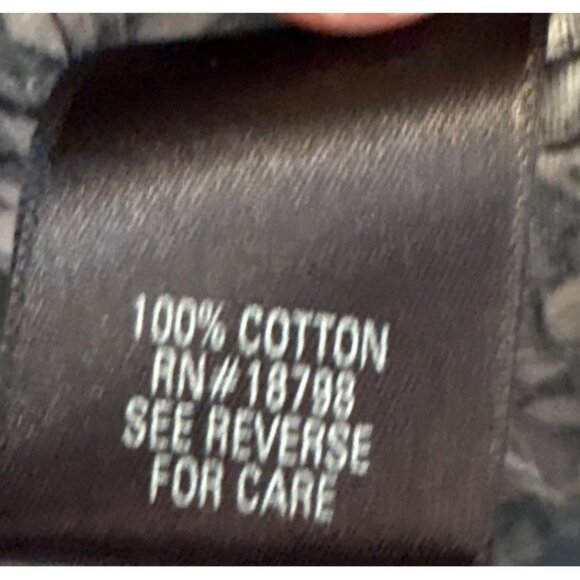 Croft & Barrow XL Mens Black & Gray Leaf Print Button-Up Short Sleeve Shirt - Picture 4 of 5